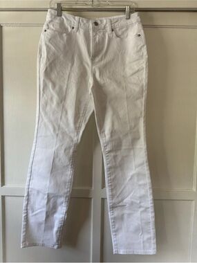 Members Mark White Straight-Leg Jeans Sz 8
